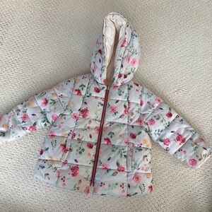 Zara Girls 2/3T Floral Puffer Coat